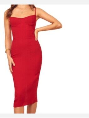 NWT Reformation Isabel Red Dress Size 10